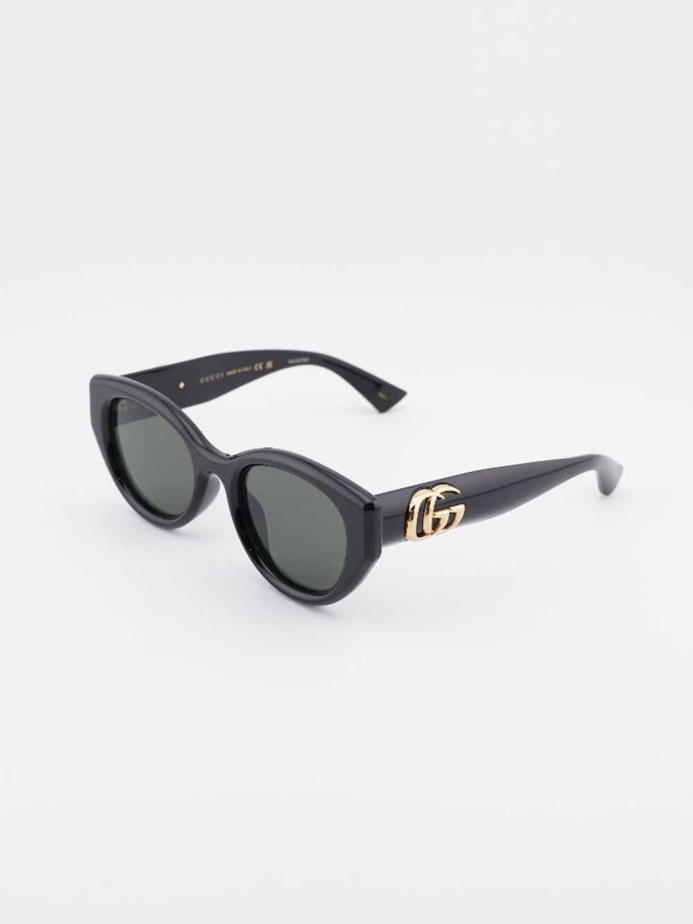 Gucci GG1976SK 001 Sunglasses Black Cat Eye Frame, Grey Lenses